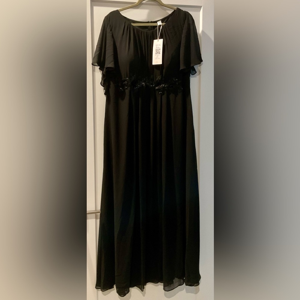 Ever Pretty Black Wedding Dress with Floral Detail